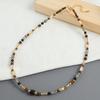 European and American color retro ethnic style natural stone shell handmade beaded necklace niche design versatile collarbone chain
