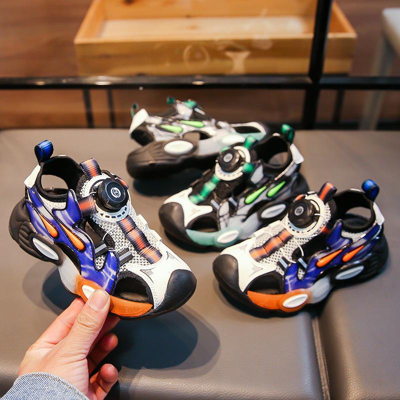 

2025 summer new children s beach shoes sandals fashion casual non-slip children s shoes popular breathable women s shoes 27 синий