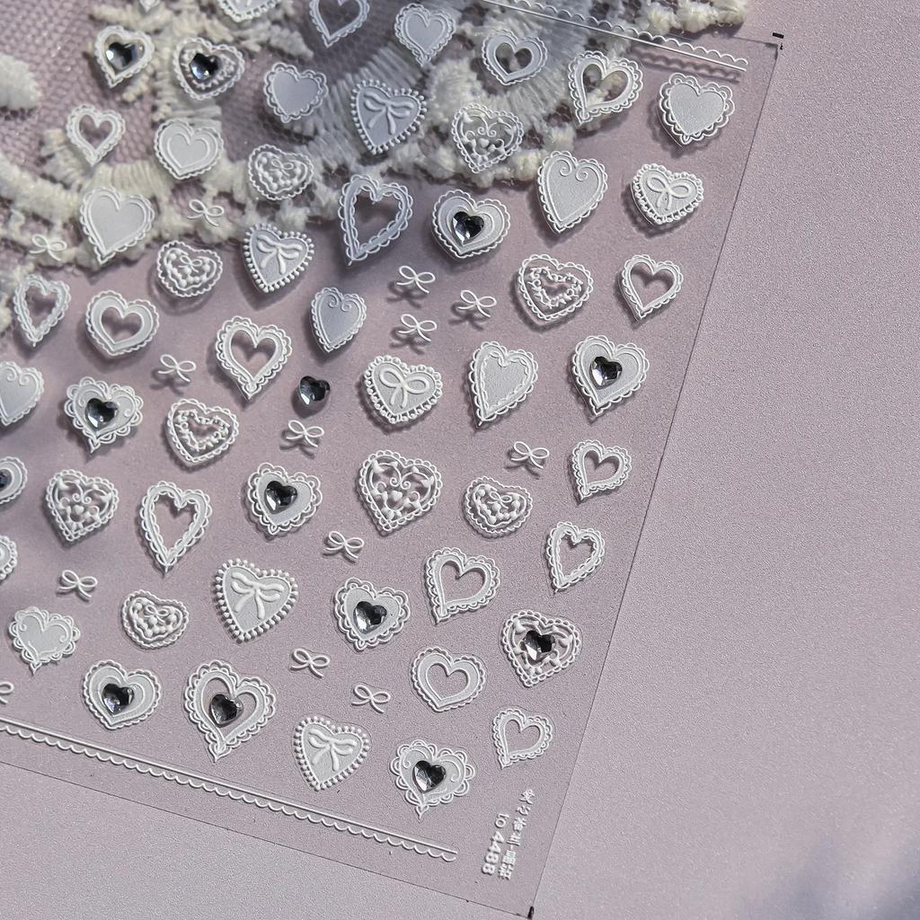 Cat's Eye 5D Gradient European Love Gem Wing Crystal Geometric Colorful Self Adhesive Nail Art Stickers Manicure Decals
