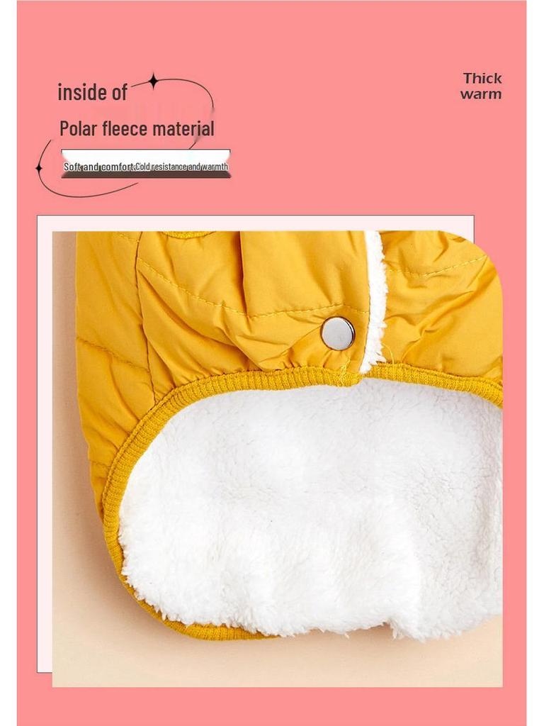 Warme, wasserdichte Baumwollweste für kleine und mittelgroße Hunde – Samtgefütterte Haustierbekleidung für Herbst und Winter