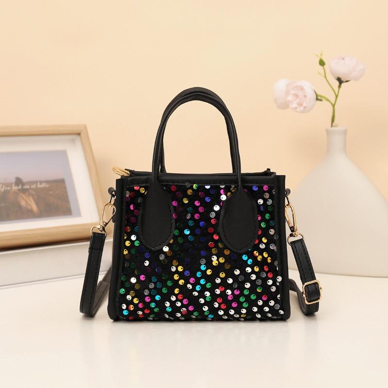 

Летняя новая простая маленькая сумка с яркими бриллиантами, однотонная модная сумка-мессенджер, сумка на плечо, инкрустированная бриллиантами, портативная маленькая квадратная сумка чёрный