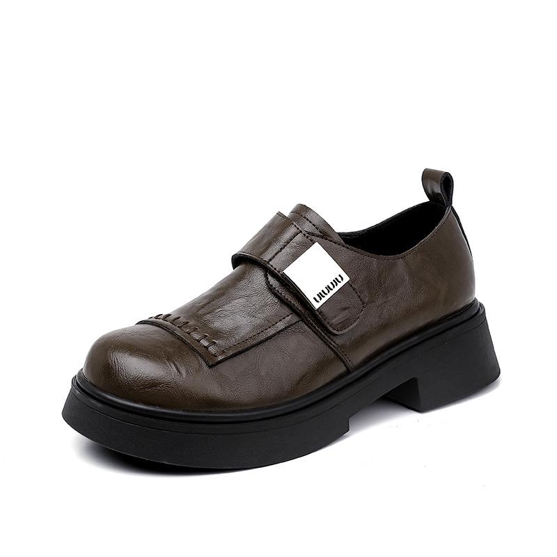 British Style Loafers for Women 2026 New Style  Thick Soled and Retro Fashionable Small Leather Shoes with Thick Heels