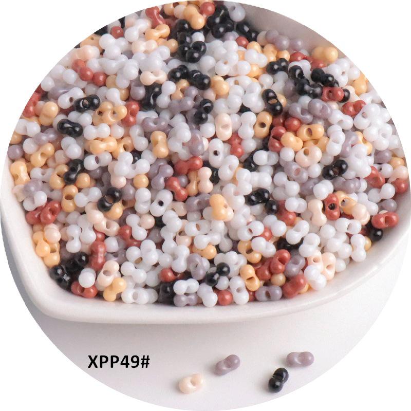 2x4mm Solid Color Glass Peanut Beads for DIY Jewelry & Hair Accessories