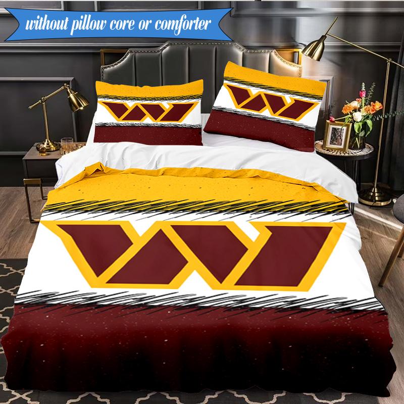 Washington Commanders Map 3pcs Bedding,Including 1pc Duvet Cover And 2pcs Pillowcases Perfect for Christmas,Ideal for Bedroom, Dormitory
