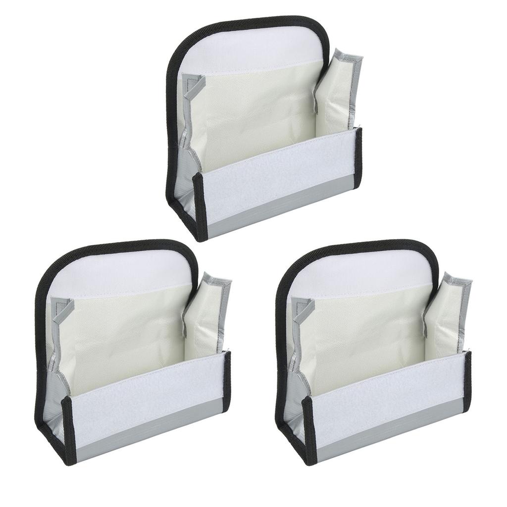 3Pcs Lipo Battery Safe Bag Fireproof Explosionproof Practical Safe Protection Bag for Storage Charging