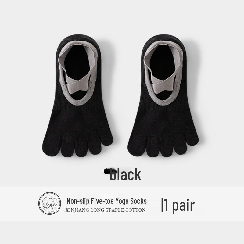 Women's Anti-Slip Yoga & Pilates Five-Toe Socks - Summer Thin, Pure Cotton Toe Separator Boat Socks