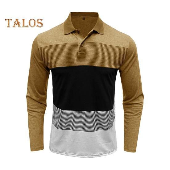 Outono Primavera Homens Top Gola virada para baixo Pulôver Elástico Mangas Compridas Listrado Estampa Comprimento Médio Fitness Negócios Camisa de Uso Diário