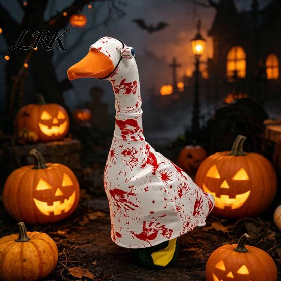 Porch Goose Blood Clothes Set Clothes, Halloween Costume Set, Scary Decorative Display Outfit for Garden Yard Balcony Courtyard, Spooky Celebration