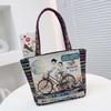 Embroidered Canvas Tote Bag - Chinese Style for University Women