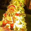 Outdoor Solar Christmas Decorations Garden Light, Santa Tree Resin Yard Stake Decor with Auto Sensor LED Landscape Warm Glow, Waterproof Lawn Lamp for