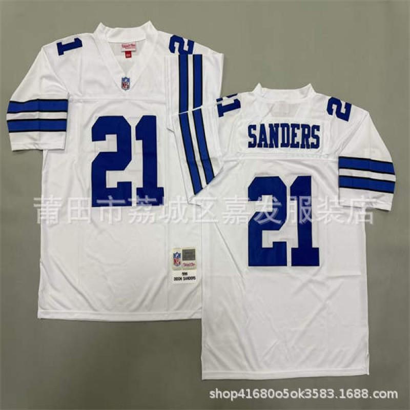 Camiseta de Fútbol Retro NFL Dallas Cowboys para Hombre de Algodón Bordada Camisa Deportiva del Equipo Ropa para Aficionados