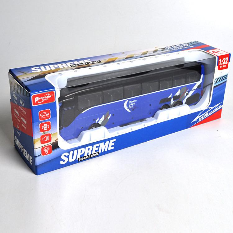 Business Airport Bus Model Single-Deck Bus Children's Bus Alloy Bus Sound and Light Toy