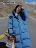 Real shot of the new winter mid-length knee-length down cotton coat for women, Korean-style loose thickened hooded cotton-padded jacket outerwear