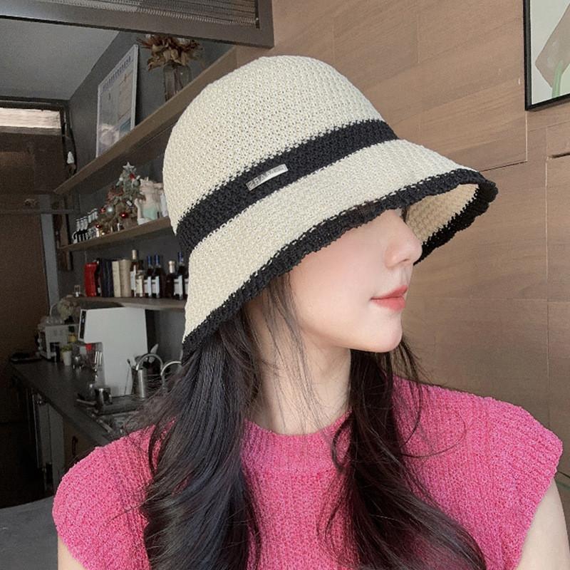 Summer Breathable Straw Hat With Wide Brim And Mesh Design For Beach And Sun Protection