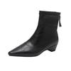Anti-slip Shoes - New Autumn-winter Style - Pointed Toe - Thick Heel - Short Boots - Versatile Women's Boots