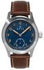 KNIS Retro Militäruhr für Saphir 10 ATM Wasser Blau Braun Leder (Nis) Herren, Glas, Widerstandsfähig, Zifferblatt, Armband, Hergestellt in Japan, KN003-BLBRLE