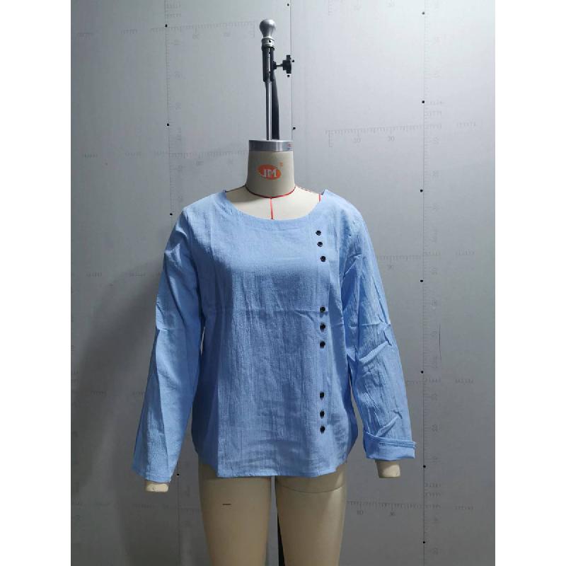 2026 Spring and Autumn New Casual Loose Woven Long-Sleeve Pullover Women's T-Shirt