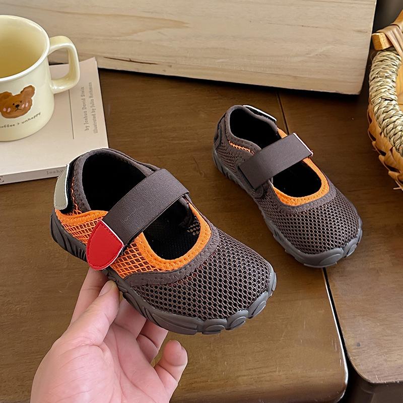 

[Summer Mesh Breathable Sports Sandals for Kids Lightweight Casual Soft Sole Toddler Shoes Boys Girls] Size 26 коричневый