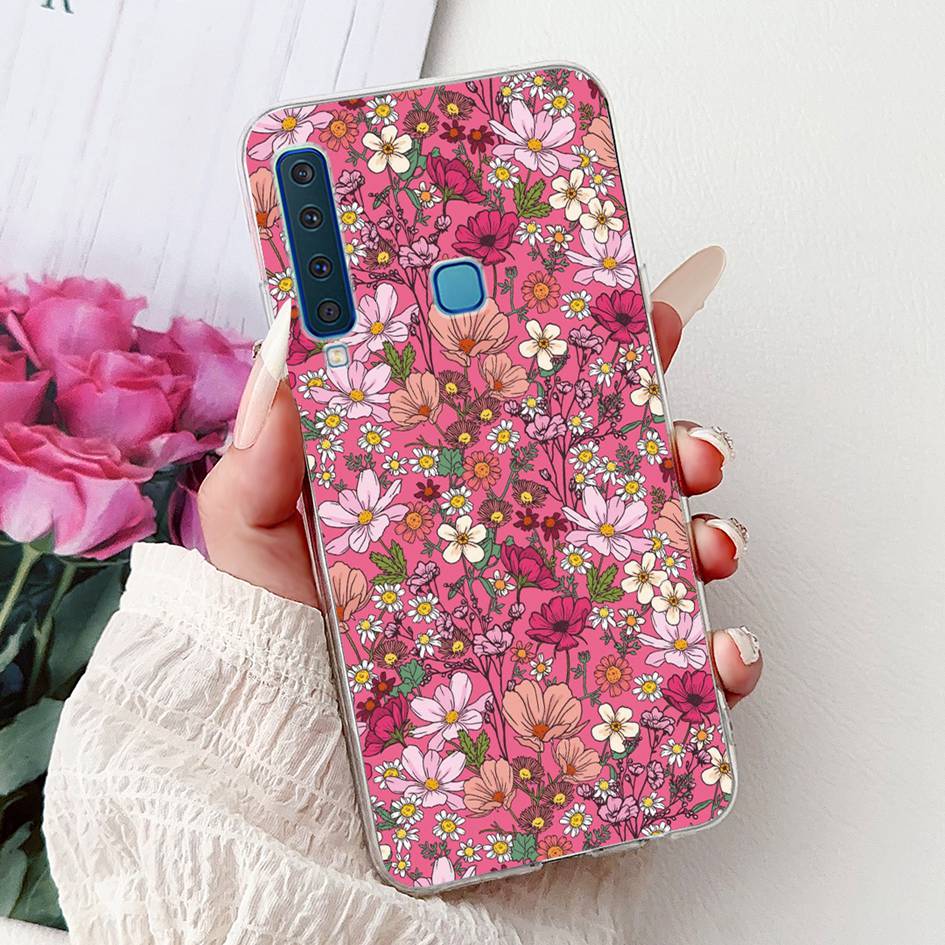 For Samsung Galaxy A7 A9 2018 Case New Fashion Flower Marble Soft Silicone Clear Phone Cover For Samsung A9 2018 SM-A920F Bumper