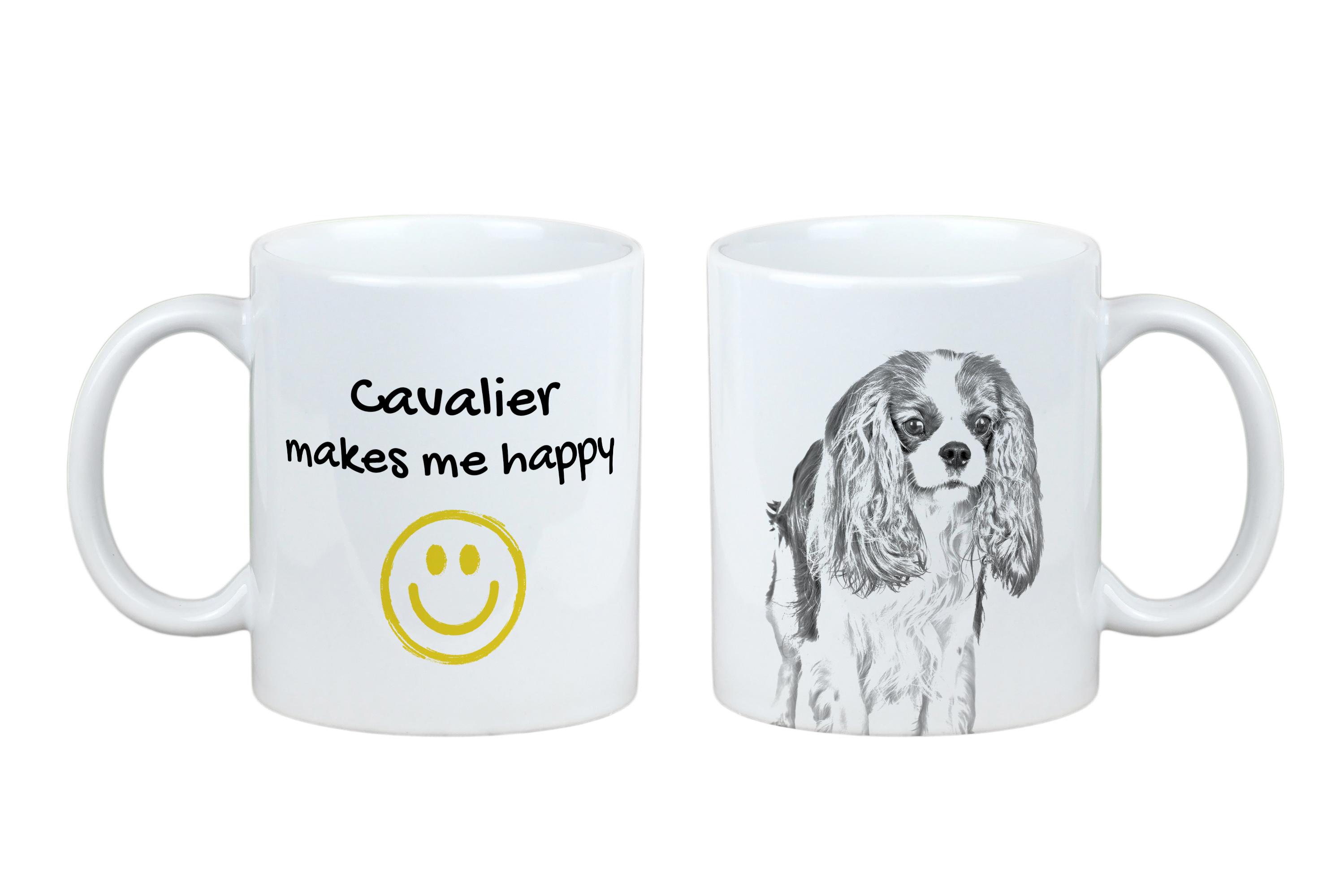 

Cavalier King Charles Spaniel - cup with a dog, cheerful cup for a dog lover, personalized gift from the Art-Dog brand білий