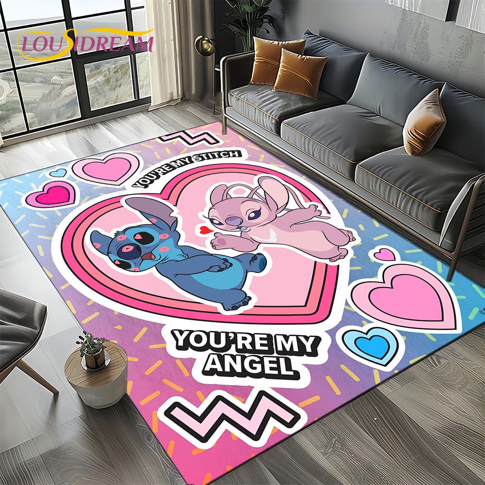 27 Style Cute Stitch Cartoon 3D Carpet Rug for Home Living Room Bedroom Sofa Doormat Decor,Child Non-slip Floor Mat Gifts