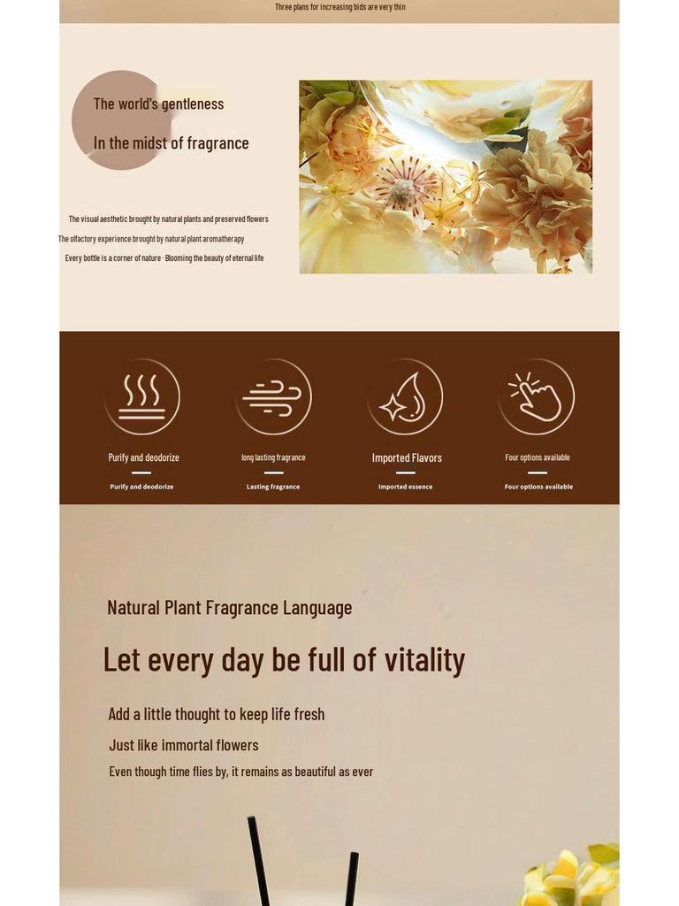 Luxury Preserved Flowers Aroma Diffuser Gift Box – Long-lasting Fragrance for Hotel Bedrooms & Souvenirs