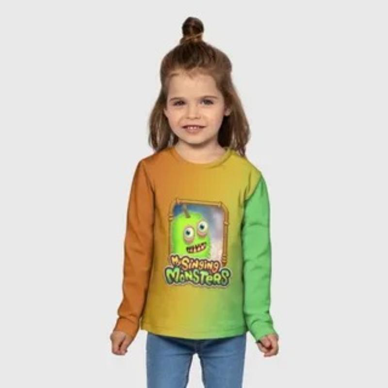 Children's Unicorn Print Tie Dye Cute T-shirts Boys Long Sleeved Fashionable Soft Comfortable Top