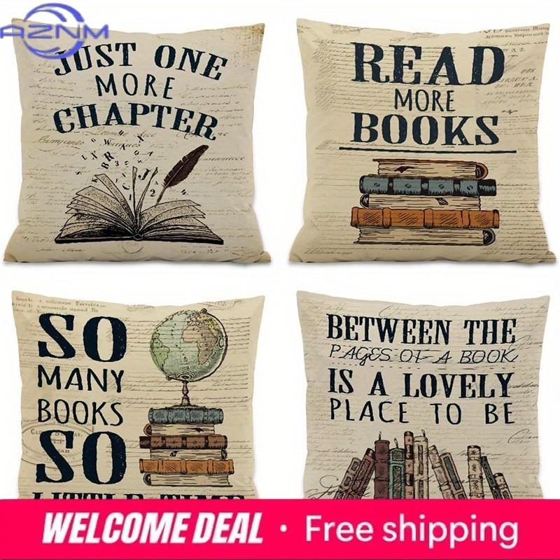 Home Decor Read More Books and Love Reading Pillows Pattern Cushion Cover Suitable for Sofa Bedroom Car Pillow Cover