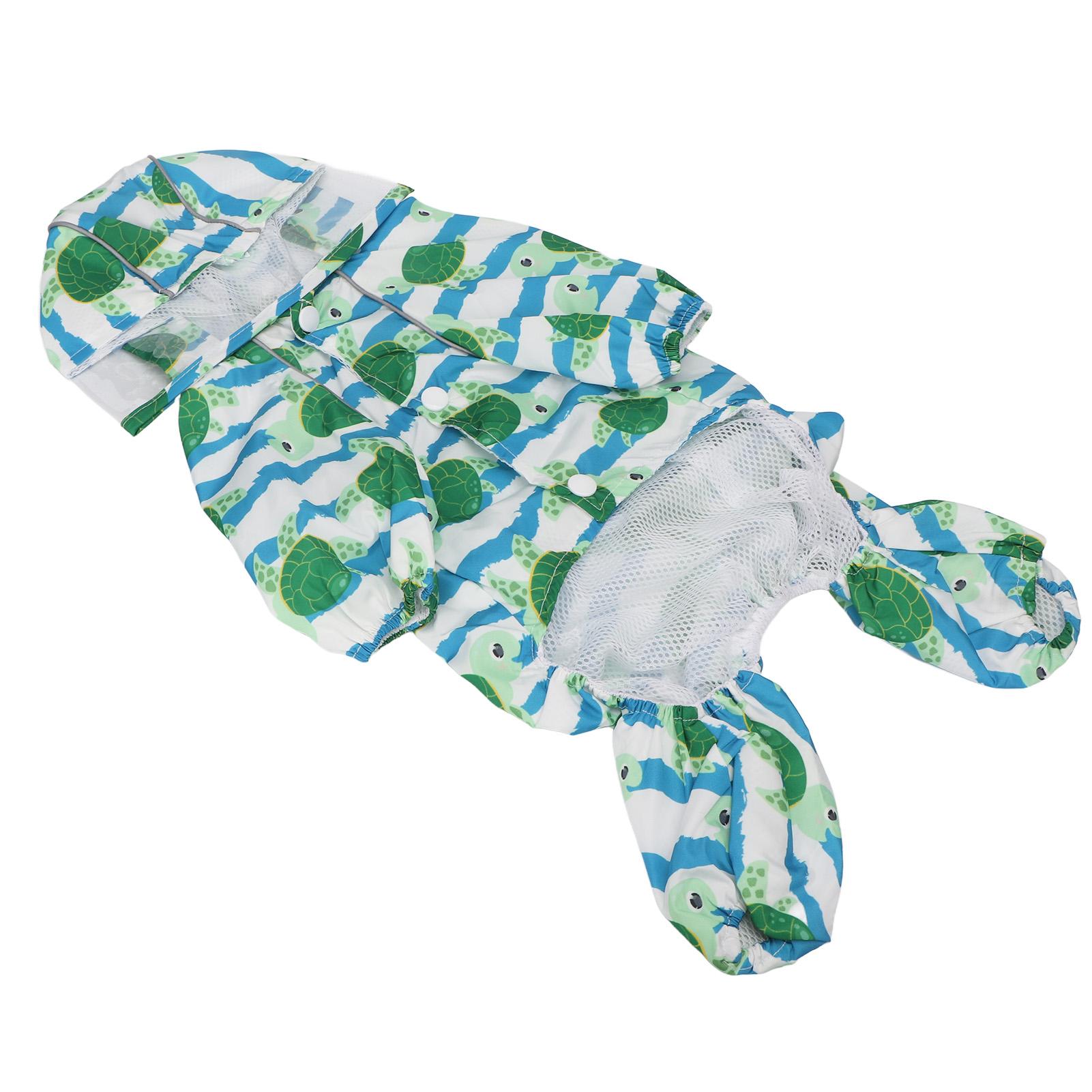 

Светоотражающий дождевик для щенка с рисунком морской черепахи, легкий, дышащий, водонепроницаемый, с капюшоном для питомца, XS