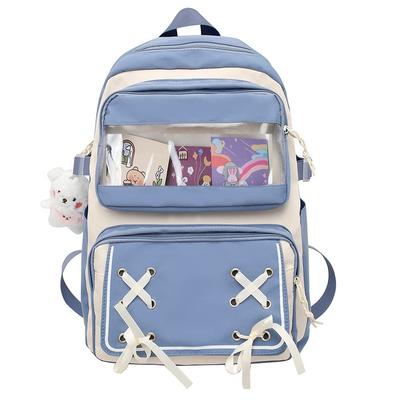 Large Korean PVC Town Commuting To Elementary School High School Black [ZESU] Women's Rucksack, Capacity, Rucksack, Bag, Backpack, Women's, School,