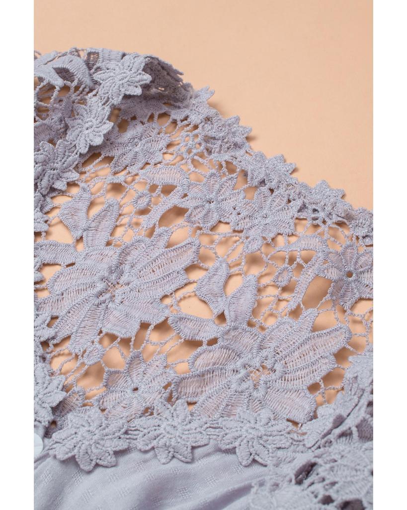 Azura Exchange Button Crochet Lace Top