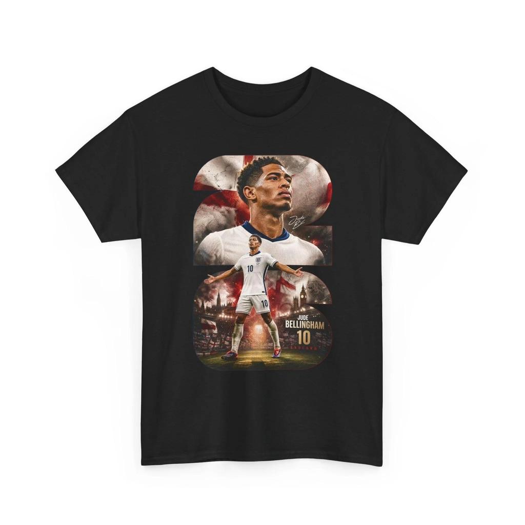 T-shirt Graphique Jude Bellingham 26 Pur Coton Unisexe Surdimensionné Étoile du Football Anglais Impression 10 Décontracté Streetwear Manches Courtes
