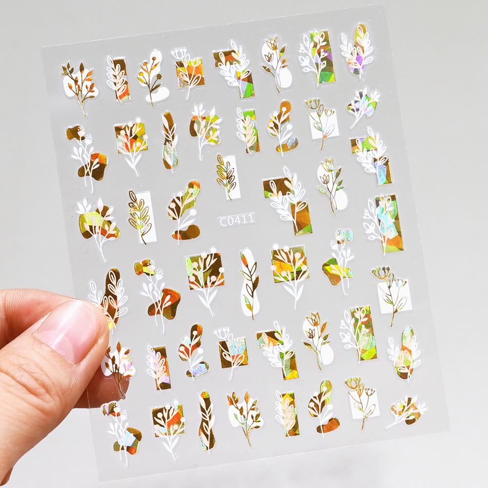 Stripe Abstract Mix And Match Nail Art Sticker Adhesive 3D Line Simple Retro Girl Nail Decoration Sticker