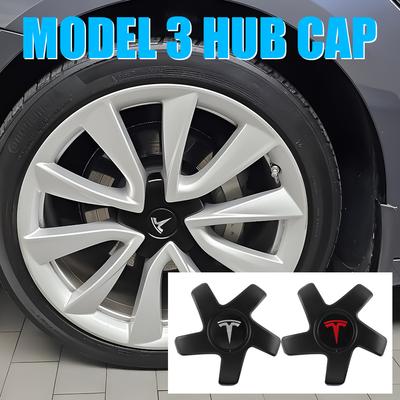 4pcs Wheel Center Caps Hub Covers For Model 3 2018-2021 19inch Five Claw Type Athletic Hubcaps Car Decoration Accessories