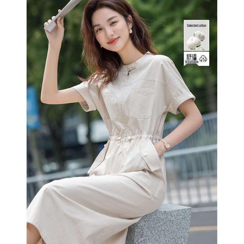 Платье хлопковое Demana Petite Workwear с воротником-стойкой L легкие хаки