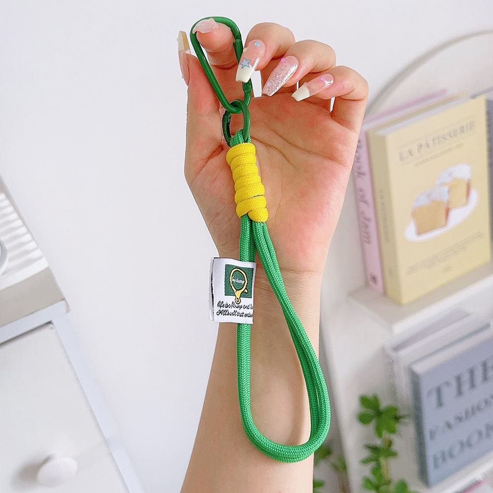 Double Rope Nylon Braided Keychain for Mountaineering, Couple Mobile Phone Rope Bag Pendant.