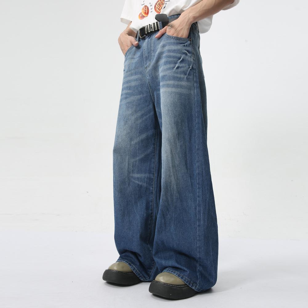 Men's | American Lightning Wash Loose Straight Wide Leg Jeans Casual Versatile Daily