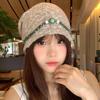 Ethnic Style Bohemian Beanies Hat Coldproof Jacquard Woolen Hat Fashion Beaded Fringed Cap  Female