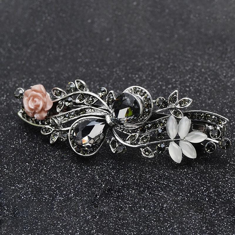 Koreanische Strass Haarnadel Hinterkopf Federclip Eleganter Top Clip Haarschmuck Pferdeschwanzclip Damen Haarnadel Erwachsener Clip Kopfschmuck
