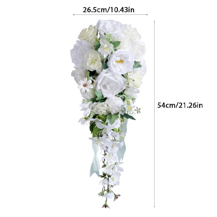 Water Drop Shape Bouquets Artificial Wedding Flowers Bridal Shower Bouquets for Special Occasion