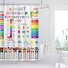 Kids Educational Shower Curtain ABC Learning Tool Funny Cartoon Animals Colors Shapes Weathers Multiplication Table Girls Boys