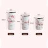 Tazza in Acciaio Inossidabile 304 Fiori di Ciliegio Tazza Portatile da Esterno Bottiglia Tazza per Tè al Latte Caffè Bottiglia d'Acqua Antigoccia Tazza d'Acqua Fiori di Ciliegio