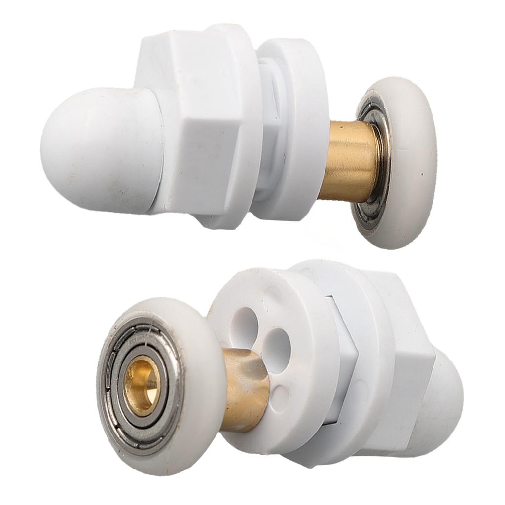 4PCS Bathroom Pulley White Shower Cabins Sliding Glass Door Glide Rollers 19mm-29mm Replacement Wheels For Glass Sliding Door