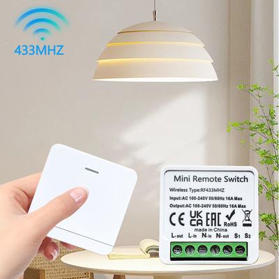 RF 433MHZ Mini Smart Switch LED Light Switch 100-220V 86 Wall Panel Remote Control Relay Receiver 1/2/3 Gang For Home Lamp Fan