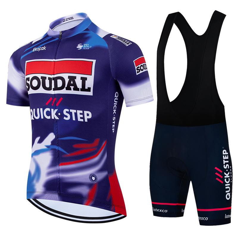 

2026 Soudal Quick Step Cycling Jersey Set Summer Belgium Bicycle Breathable MTB Bike Clothing Maillot Ropa Ciclismo Uniform Suit M