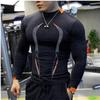 Men's Sport Wear Slim Fit Breathable Thin Quick Dry Comfortable Running Workout Fitness Long Sleeve Sweatwear