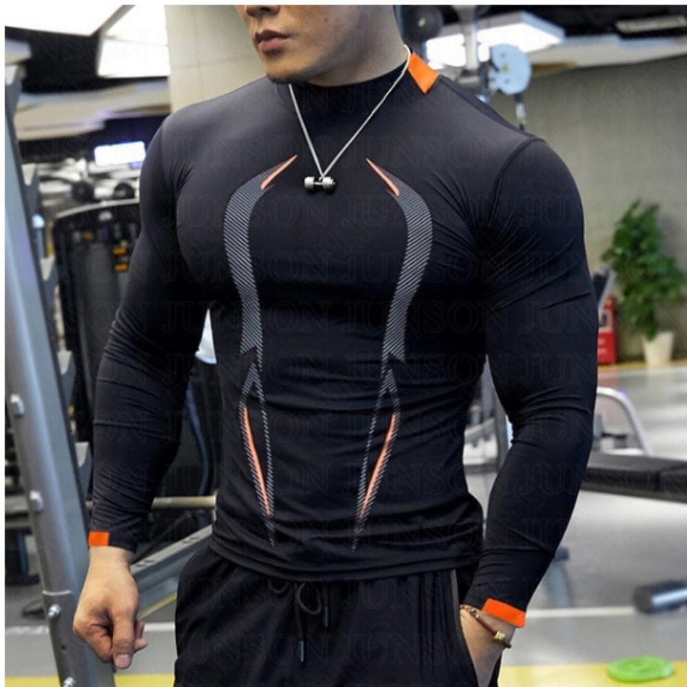 Men's Sport Wear Slim Fit Breathable Thin Quick Dry Comfortable Running Workout Fitness Long Sleeve Sweatwear