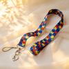 Cordão para Pescoço com Pingente de Coração em Aço Inoxidável para Conscientização sobre Autismo Lanyard para Celular e Chaves Chaveiro de Autismo