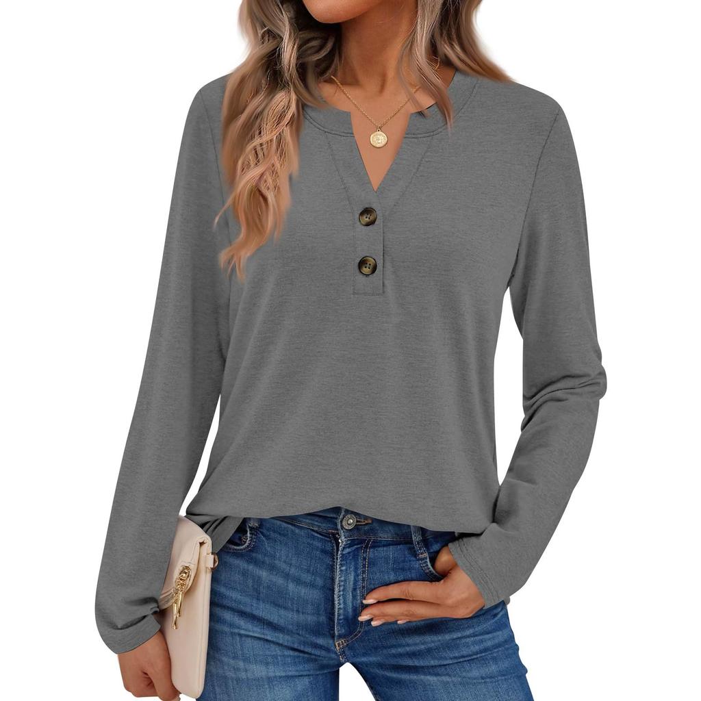 Camicie da donna a maniche lunghe a tinta unita Eleganti top casual Camicie alla moda Top