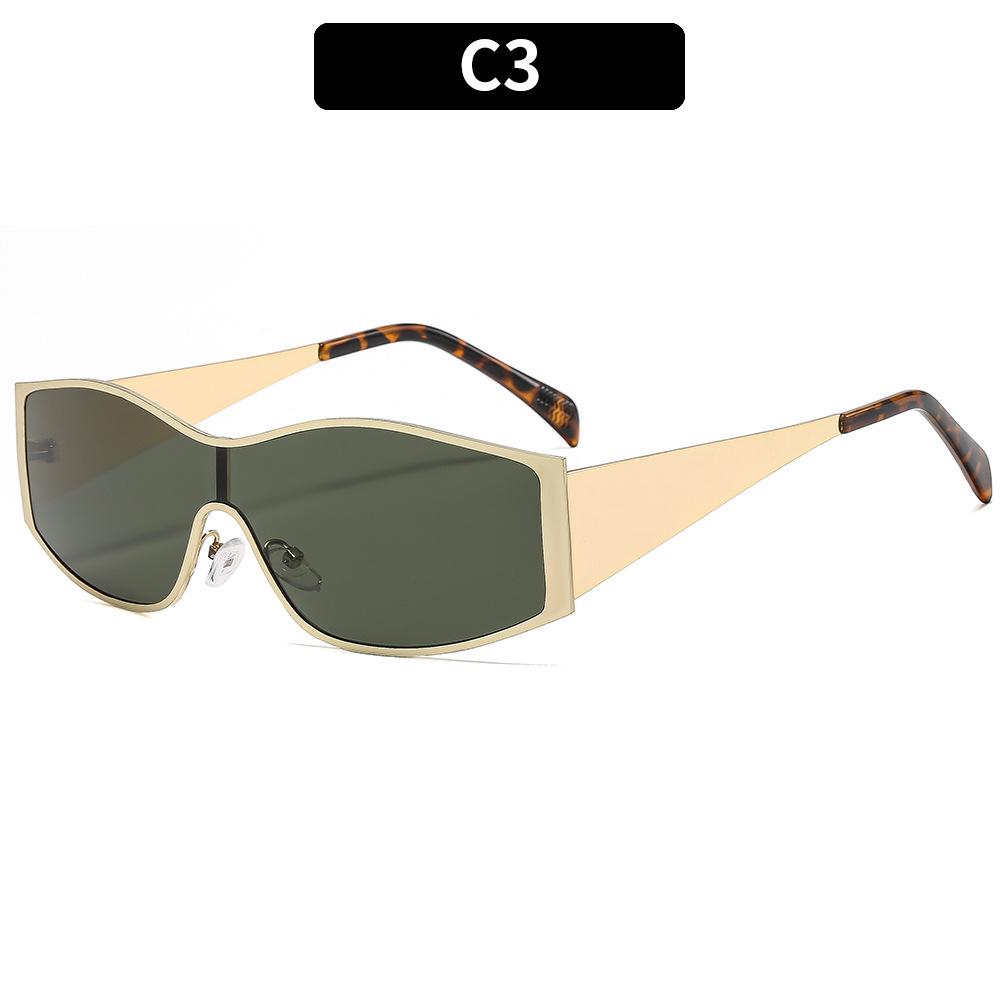 Women's glasses fashion new one-piece metal cycling sunglasses, cross-border European and American ins Xiaohongshu personalized high-end sunglasses